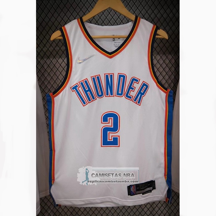 Camiseta Oklahoma City Thunder Shai Gilgeous-Alexander NO 2 Association Autentico Blanco